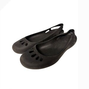 Crocs Adrina Black Slingback Jelly Flats Teardrop Cutout Shoes Womens 8